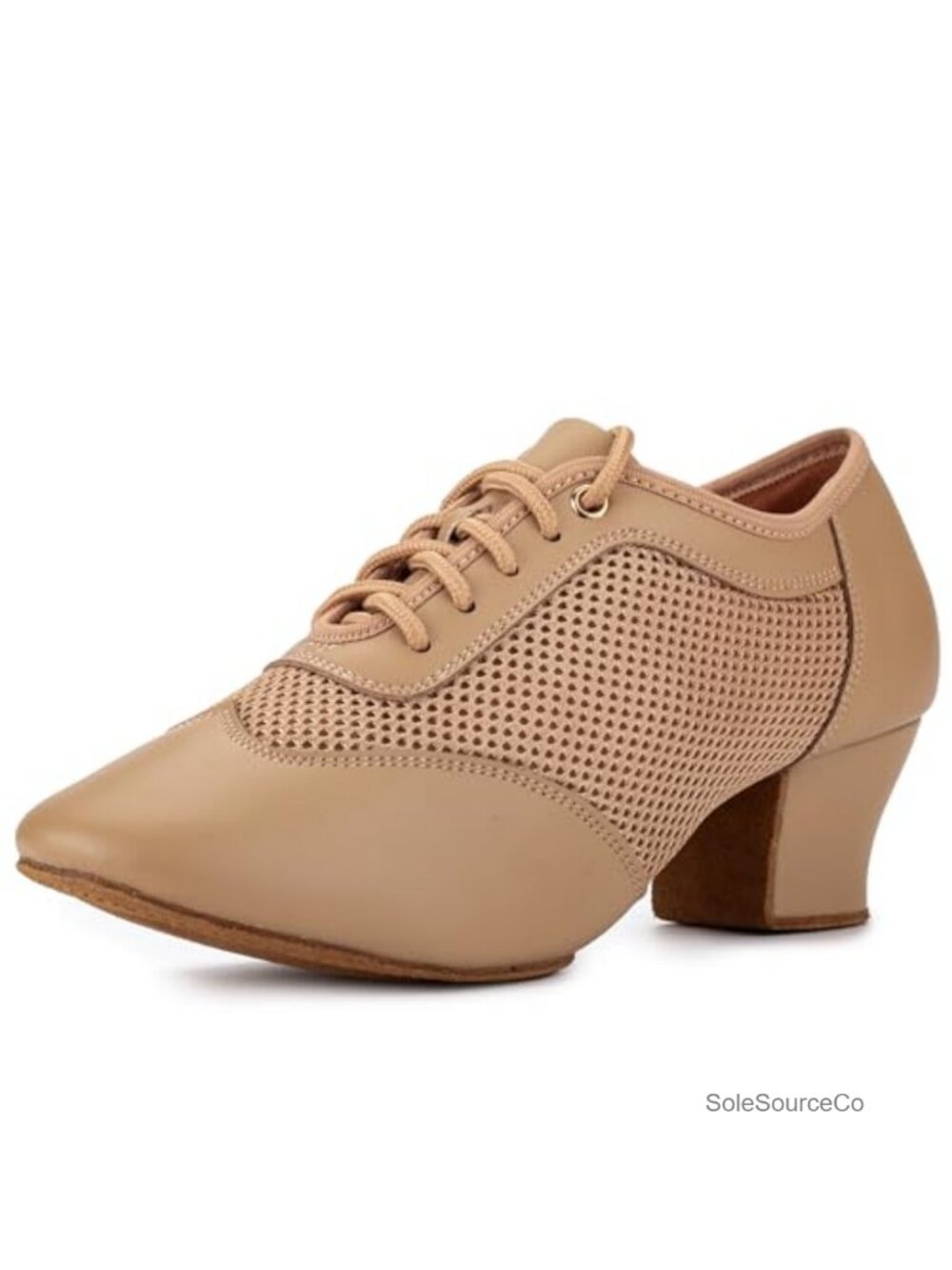 Women's 2" Practice Dance Shoes Lace-up Ballroom Salsa Split Suede Sole